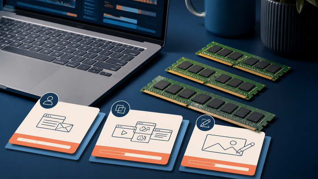 Clear comparison of 8GB, 16GB and 32GB RAM for different computer uses