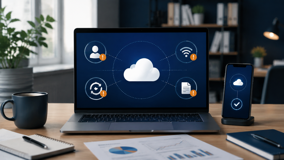 Microsoft 365 troubleshooting dashboard with sign-in, sync and licence checks